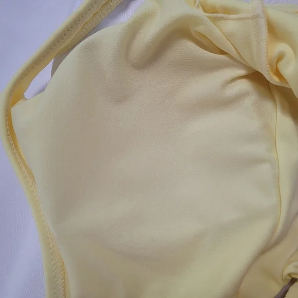 OP Ocean Pacific Cutout One Piece Swimsuit Size L Yellow Pink - Picture 6 of 11